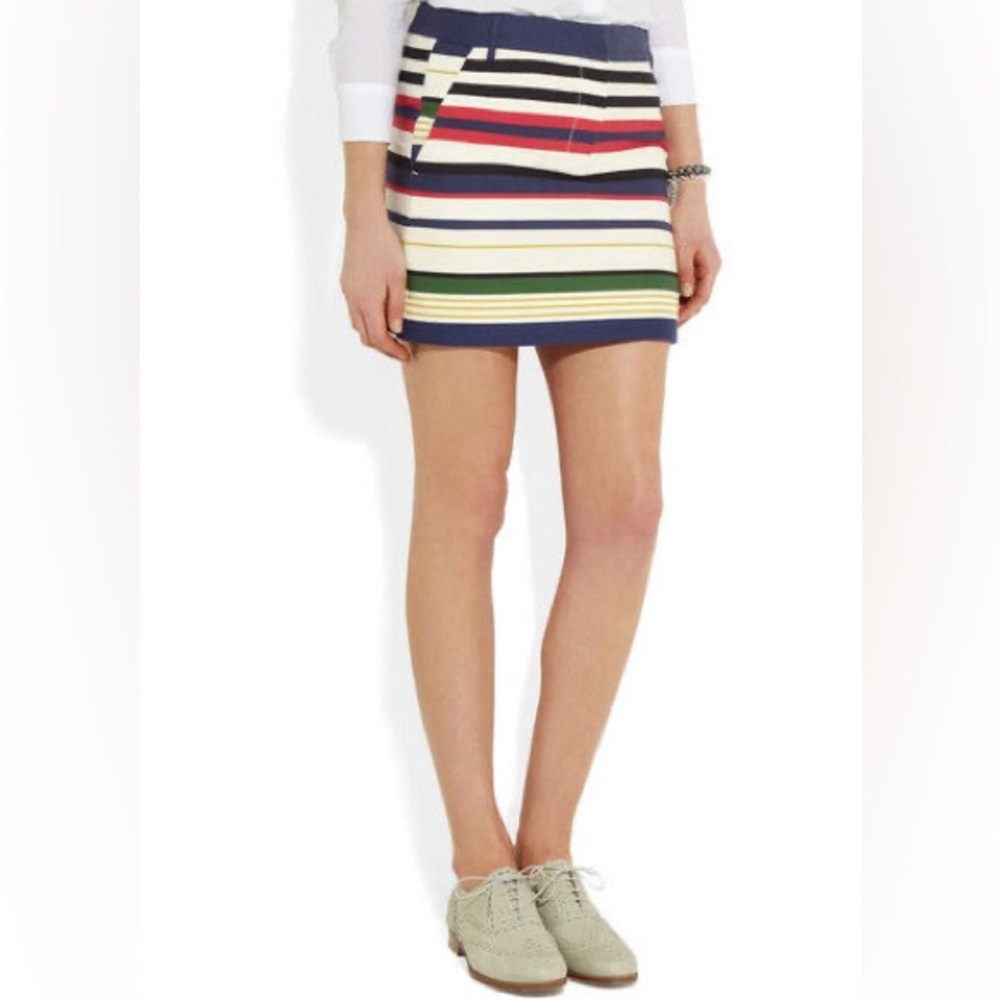GUC J. Crew Women's Multicolor Cottonblend Striped Mini Skirt Size 4